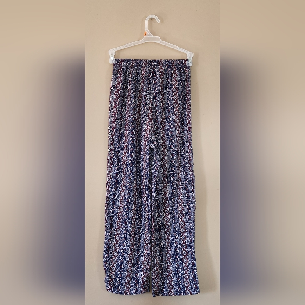 Carroll Reed Floral Boho Pants With Elastic Waistband Sz Medium